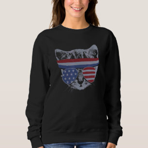 Meowica 4th July Pawtriotic Kitty Merica Cat Us Fl Sweatshirt