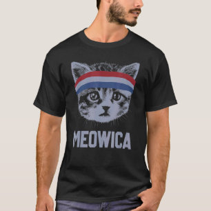 Meowica 4th July Pawtriotic Kitty Merica Cat Us Fl T-Shirt