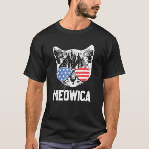 Meowica 4th July Pawtriotic Kitty Merica Cat Us Fl T-Shirt