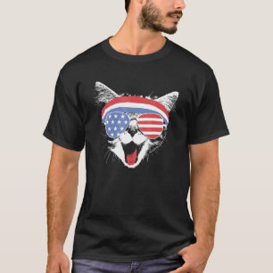 Meowica 4th July Pawtriotic Kitty Merica Cat Us Fl T-Shirt