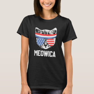 Meowica 4th July Pawtriotic Kitty Merica Cat Us Fl T-Shirt