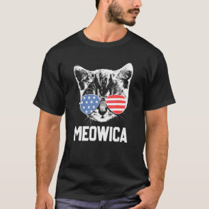 Meowica 4th July Pawtriotic Kitty Merica Cat Us Fl T-Shirt