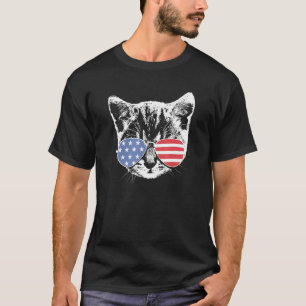 Meowica 4th July Pawtriotic Kitty Merica Cat Us Fl T-Shirt