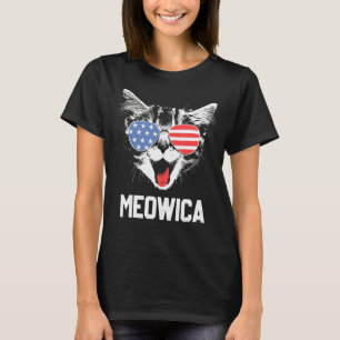 Meowica 4th July Pawtriotic Kitty Merica Cat Us Fl T-Shirt