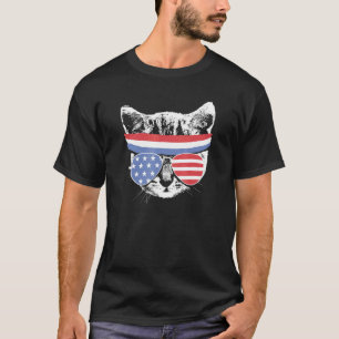 Meowica 4th July Pawtriotic Kitty Merica Cat Us Fl T-Shirt