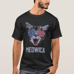 Meowica 4th July Pawtriotic Kitty Merica Cat Us Fl T-Shirt