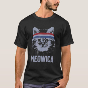 MEOWICA 4th July Pawtriotic Kitty Merica Cat US Fl T-Shirt