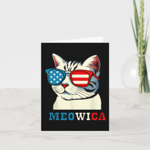 Meowica 4th Of July Cat Sungles American Usa Flag Card