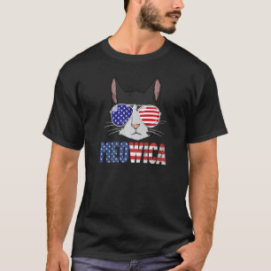 Meowica American Flag 4th Of July Tuxedo Cat Meowi T-Shirt