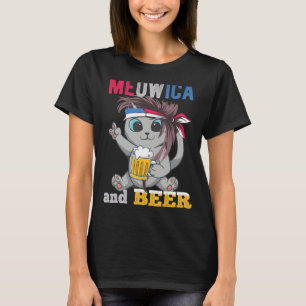Meowica American Patriotic Mullet Cat Celebrating T-Shirt