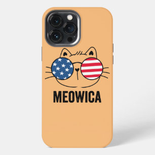 Meowica Americat USA Flag Patriotic America Cat iPhone 13 Pro Max Case