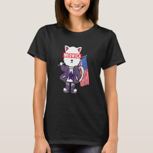 Meowica Cat 4 H Of July Merica Usa Cats American T-Shirt