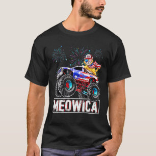 Meowica Cat 4th July Patriotic America Independenc T-Shirt