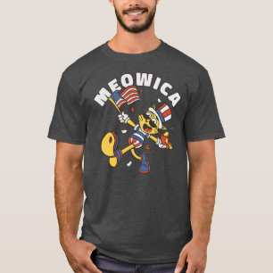 Meowica Cat 4th of July Funny Merica USA Kitty T-Shirt