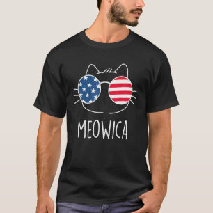 Meowica Cat 4th Of July Men Women Kitty Usa Americ T-Shirt