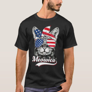 Meowica Cat 4th Of July Merica Men Women Usa Ameri T-Shirt