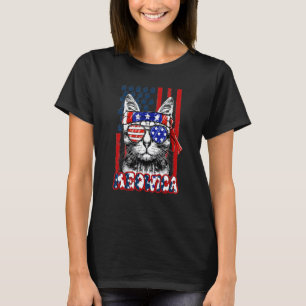 Meowica Cat 4th Of July Merica Men Women Usa Ameri T-Shirt