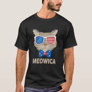 Meowica Cat 4th Of July Merica Men Women Usa Ameri T-Shirt