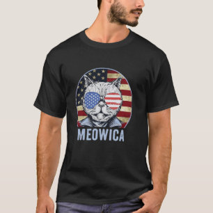 Meowica Cat 4th Of July Merica Usa Cats American F T-Shirt