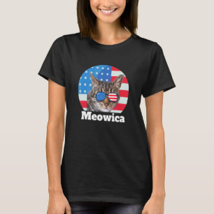 Meowica Cat 4th Of July Merica Usa Cats American T-Shirt