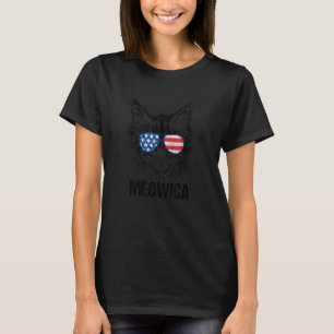 Meowica Cat 4th Of July Merica Usa Cats American T-Shirt