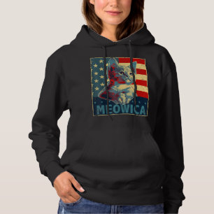 Meowica Cat 4th of July Patriotic American Flag Gi Hoodie