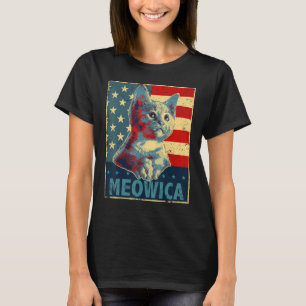 Meowica Cat 4th of July Patriotic American Flag Gi T-Shirt