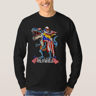 Meowica Cat 4th Of July Patriotic American Flag Re T-Shirt