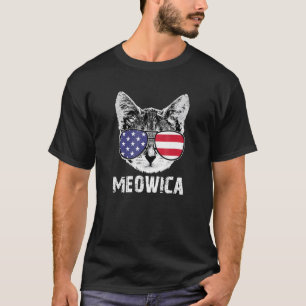 Meowica Cat 4th Of July Patriotic American Flag Su T-Shirt