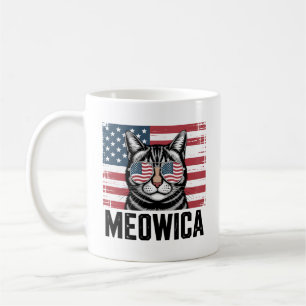Meowica Cat 4th of July Shirt – Patriotic Cat Love Coffee Mug