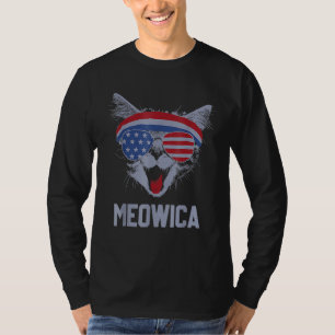 MEOWICA Cat Sunglasses Merica Cat American Flag 4t T-Shirt
