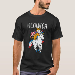 Meowica Cat Unicorn 4th Of July Patriotic Toddler T-Shirt