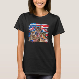 Meowica Fireworks American USA Flag Patriotic 4th  T-Shirt