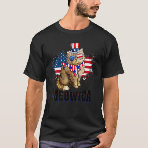 Meowica Merica Cat 4th Of July Usa American Flag P T-Shirt