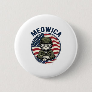 Meowica Patriotic Cat Vintage Engraving Shirt Desi 6 Cm Round Badge