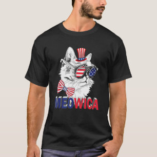 Meowica Pet Cat 4th Of July Patriotic American P T-Shirt