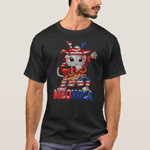 Meowica Pet Cat 4th Of July Patriotic American Pr T-Shirt