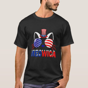 Meowica Pet Cat 4th Of July Patriotic American Pr T-Shirt
