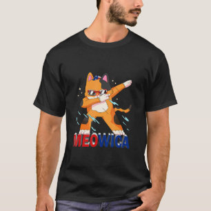 Meowica Pet Cat 4th Of July Patriotic American Pr T-Shirt