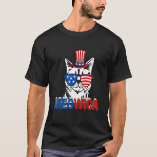 Meowica Pet Cat 4th Of July Patriotic American Pr T-Shirt