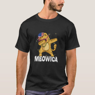 Meowica Pet Cat 4th Of July Patriotic American Pr T-Shirt