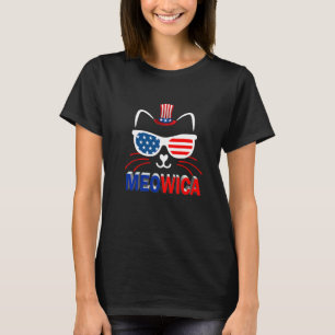 Meowica Pet Cat 4th Of July Patriotic American Pr T-Shirt