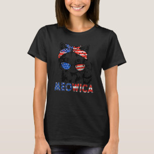 Meowica Sunglasses Patriotic Cat 4th Of July Ameri T-Shirt