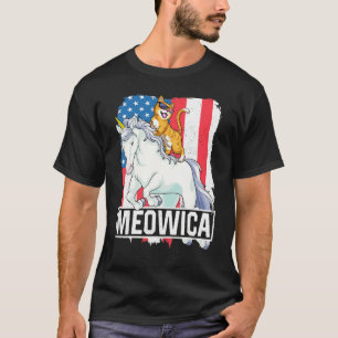 Meowica Unicorn Cat 4th Of July Patriotic American T-Shirt