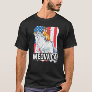 Meowica Unicorn Cat 4th Of July Patriotic American T-Shirt