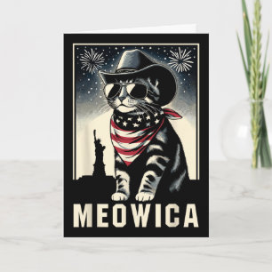 Meowica Usa merica Cat 4th Of July Funny Patriotic Card