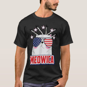Meowica Usa Patriotic Cat 4th of July Plus Size T-Shirt