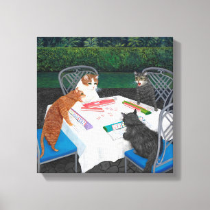 Meowjongg Canvas Print