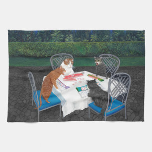 Meowjongg Tea Towel