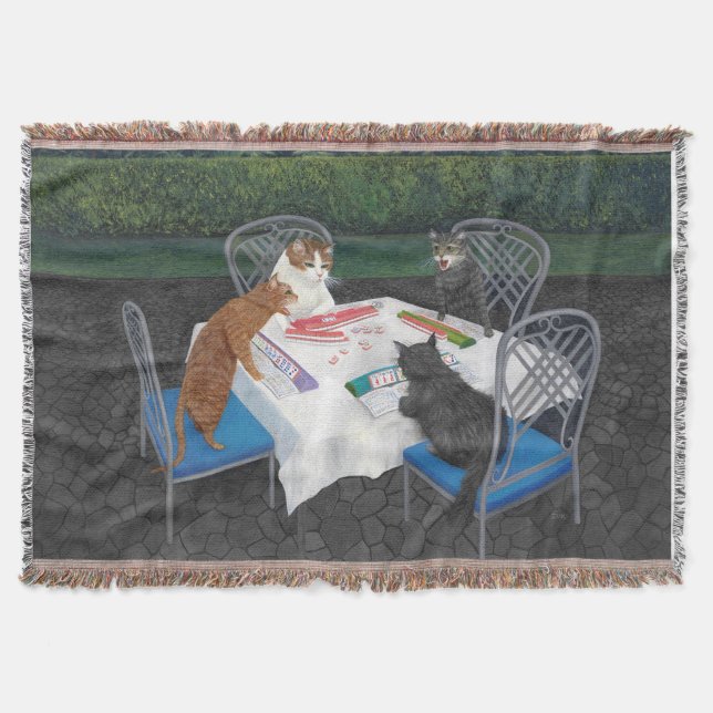 Meowjongg Throw Blanket (Front)